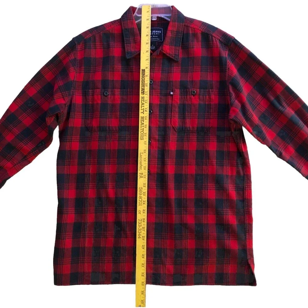 Polo Ralph Lauren Flannel Shirt Mens Size M Heavy Cotton Buffalo Plaid Cabincore